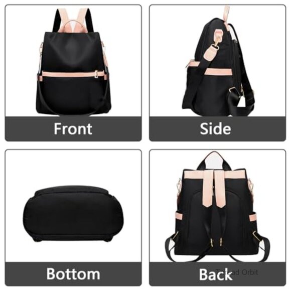 Anti-Theft Backpack Purse with Removable Strap, Water-Resistant Oxford Cloth main image 7